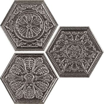 Zinc silver mix decor hexagon 29x25
